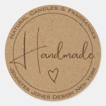 Élégante calligraphie Papier Kraft Étiquettes arti