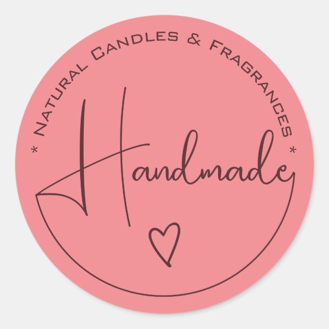 Élégante calligraphie simple Étiquettes de coeur f (Devant)