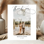 Élégante calligraphie simple Mariage photo Merci<br><div class="desc">Merci mariage vous montre la calligraphie de script.</div>