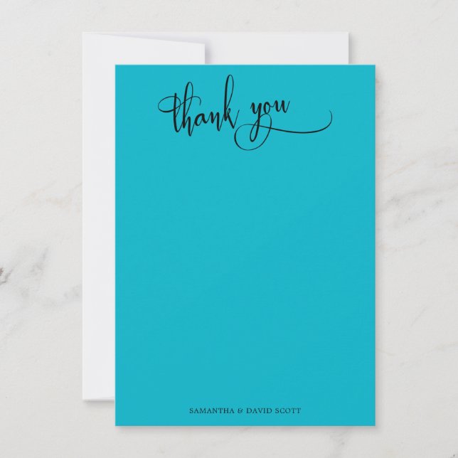 Élégante calligraphie simple Merci bleu sous-marin (Devant)