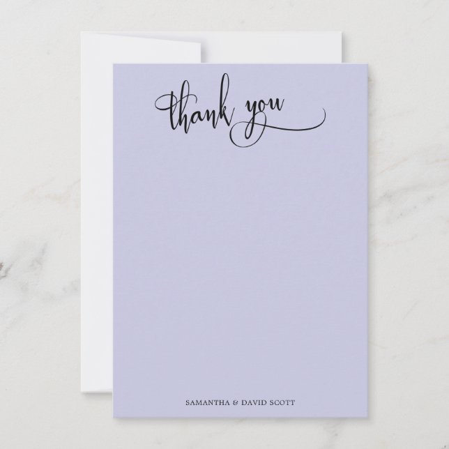 Élégante calligraphie simple Merci de lavande (Devant)