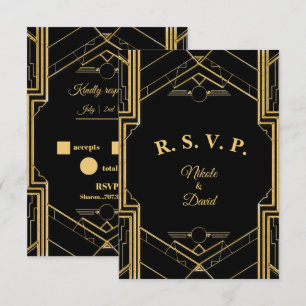 Élégante carte Art Déco Gatsby R.S.V.P.