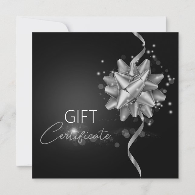 Elégante carte cadeau Black Classy Luminous Silver (Devant)