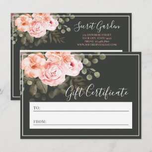 Élégante carte cadeau Blush Rose Floral