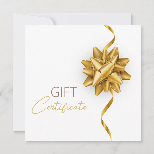 Elégante carte cadeau White Classy Lumineuse Gold  (Devant)