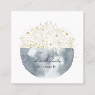 Elégante carte Carré demi-lune et florale