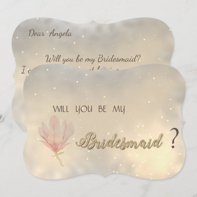 Élégante Carte Chic Floral Bridesmaid (Devant / Derrière)