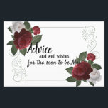Elégante carte conseil Bourgogne et Fleurs roses<br><div class="desc">La collection Elegant Grace mariage est une belle collection romantique et luxueuse de papeterie florale. Personnalisez notre superbe papeterie avec vos détails de l'événement facilement et rapidement, appuyez simplement sur le bouton customiser. La coordination florale à l'envers est incluse. Les articles correspondants pour compléter votre collection d'événements sont disponibles dans...</div>
