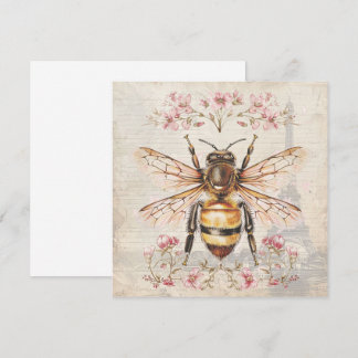 Elégante carte d'abeille Vintage