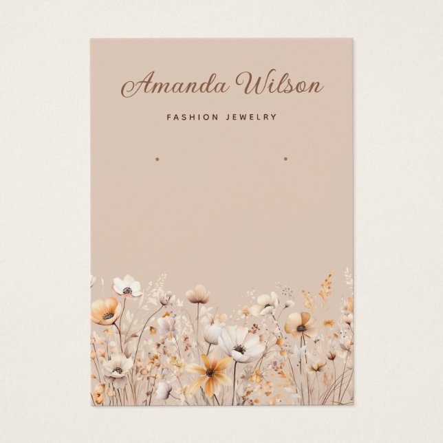 Élégante carte d'affichage à oreilles florales fle (Devant)