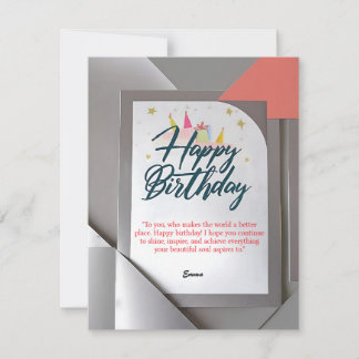 Elégante carte d'anniversaire avec design moderne