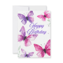 Elégante carte d'anniversaire avec papillons