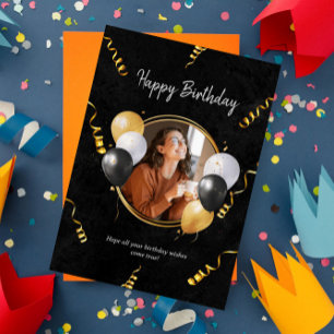 Elégante carte d'anniversaire avec votre photo per