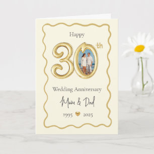 Elégante carte d'anniversaire du 30e Mariage - mam