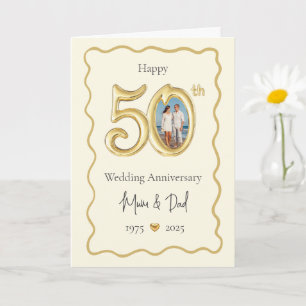 Elégante carte d'anniversaire du 50e Mariage - mam