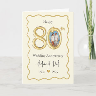 Elégante carte d'anniversaire du 80e Mariage - mam
