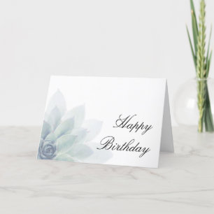Élégante carte d'anniversaire succulente