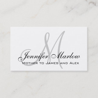 Élégante carte d'appel personnalisée Monogramme