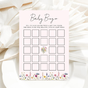 Élégante carte de Baby shower rose Fleur sauvage