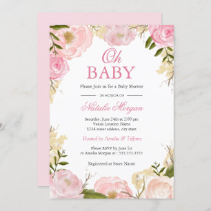 Élégante carte de Baby shower Rose Rose Oh