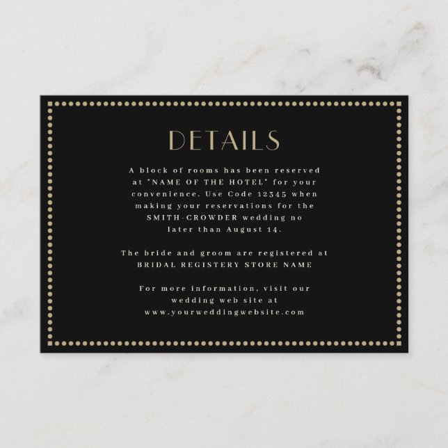 Elégante carte de boîtier bordé Art Déco (Devant)