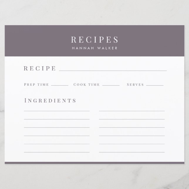 Élégante carte de boîtier Classeur de recette viol (Devant)
