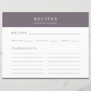 Élégante carte de boîtier Classeur de recette viol