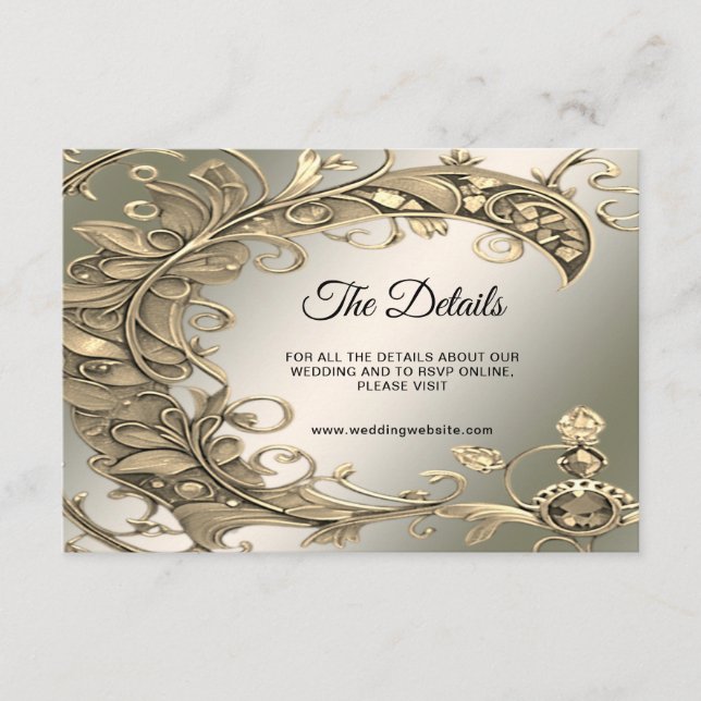 Élégante carte de boîtier décoratif or (Devant)