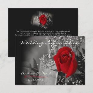 Élégante carte de boîtier d'informations Red Rose