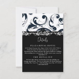 Élégante carte de boîtier Royal Swirl noir et blan