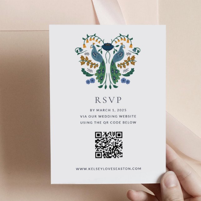 Elégante carte de boîtier RSVP Art Déco avec code  (Créateur téléchargé)