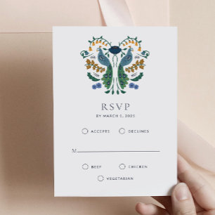 Elégante carte de boîtier RSVP Art Déco avec repas
