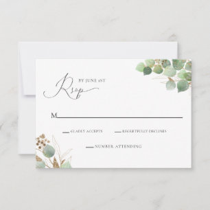 Elégante carte de boîtier RSVP couleur Aquarelle v