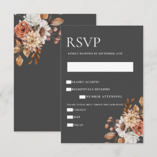 Élégante carte de boîtier RSVP Floral Automne