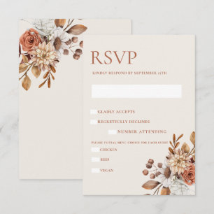 Élégante carte de boîtier RSVP Floral Automne