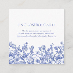 Élégante carte de boîtier Vintage bleu floral