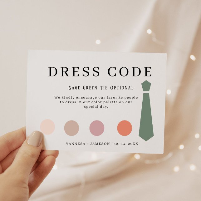 Elégante carte de code vestimentaire invité, tenue (Créateur téléchargé)