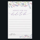 Elégante carte de conseil en Fête des mariées de l<br><div class="desc">Elégante carte de conseil en Fête des mariées de lavande Florale. Éléments correspondants disponibles. Voir la collection complète ici : https://www.zazzle.com/collections/trendy_elegant_flower_lavender_collection-119835281918261692</div>