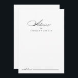 Elégante carte de conseil Mariage de calligraphie<br><div class="desc">Cette élégante carte de conseil mariage de calligraphie moderne est parfaite pour un mariage rustique. Le design sobre et élégant est caractérisé par une typographie de script classique et sophistiquée en noir et blanc. Ces cartes sont parfaites pour un mariage, une douche nuptiale, un baby shower, une fête de remise...</div>