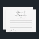 Elégante carte de conseil Mariage de calligraphie<br><div class="desc">Cette élégante carte de conseil mariage de calligraphie simple est parfaite pour un mariage rustique. Le design sobre et élégant présente une typographie classique et sophistiquée en noir et blanc.Ces cartes sont parfaites pour un mariage, douche nuptiale, baby shower, fête de remise de diplômes et plus encore. Personnalisez les cartes...</div>