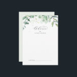 Elégante carte de conseil Mariage de verdure<br><div class="desc">Cette carte de conseil mariage de verdure élégante est parfaite pour un mariage simple et peut être utilisée pour n'importe quel événement. L'élégant design moderne présente un agencement botanique naturel d'eucalyptus, de feuilles et de plantes avec un accent subtil de lave-linge vert menthe. Ces cartes de conseil peuvent être utilisées...</div>