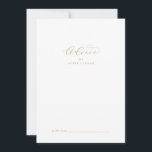 Elégante carte de conseil Mariage Gold Script<br><div class="desc">Cette élégante carte de conseil en mariage de script or est parfaite pour un mariage simple et peut être utilisée pour n'importe quel événement. Le design minimaliste or et blanc présente une typographie romantique avec style glamour moderne. Personnalisable dans n'importe quelle couleur. Gardez le design minimal et élégant, tel quel,...</div>