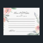 Elégante carte de conseil Mariage rose-bleu<br><div class="desc">Cette élégante carte de conseil aux mariages floraux et roses est parfaite pour une mariage moderne. Le design se compose de roses roses et de pivoines dessinés à la main avec des feuilles verts et gris, inspirant la beauté naturelle. Ces cartes sont parfaites pour un mariage, une douche nuptiale, un...</div>