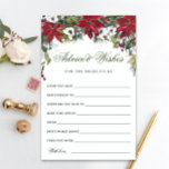 Elégante carte de conseil nuptiale Poinsettia Wate<br><div class="desc">Elégante carte de conseil nuptiale Poinsettia aquarelle. Personnalisez avec la mariée le nom et la date de la douche. Pour plus de personnalisation,  cliquez sur le lien "customiser plus loin". Si vous avez besoin d'aide,  contactez-moi s'il vous plaît.</div>