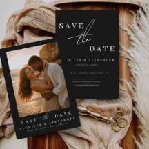Élégante Carte de Date de Mariage Minimaliste avec