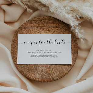 Elégante carte de demande Recette noir et blanc