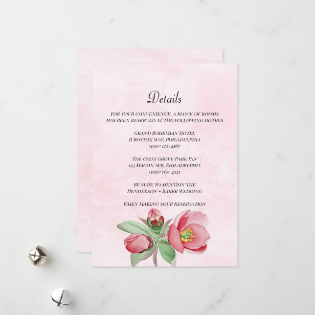 Elégante carte de détails de mariage. Invitation (Devant/Arrière en situation)