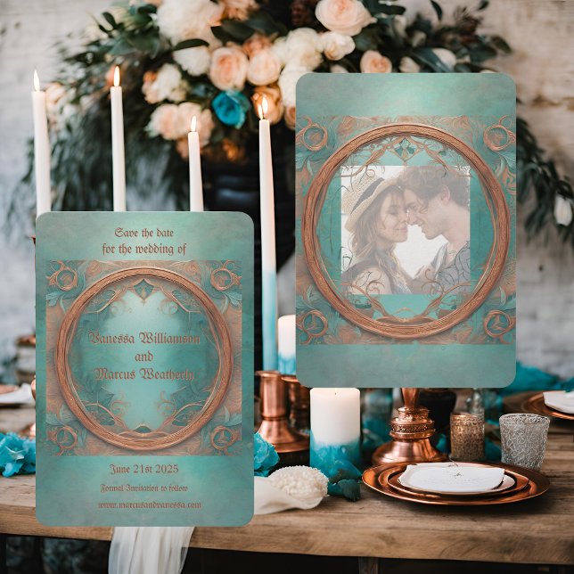 Élégante carte de Faire-Part de mariage en cuivre  (Créateur téléchargé)