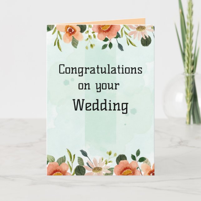 Elégante carte de félicitations mariage (Devant)