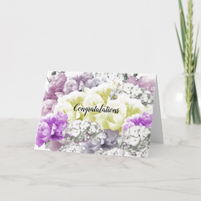 Élégante carte de félicitations pour le bouquet de (Devant)